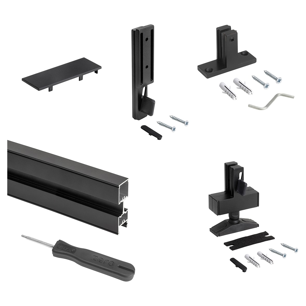 Zero 3 Profile Floor to Wall Kit - 2170mm Length - Black - view 2