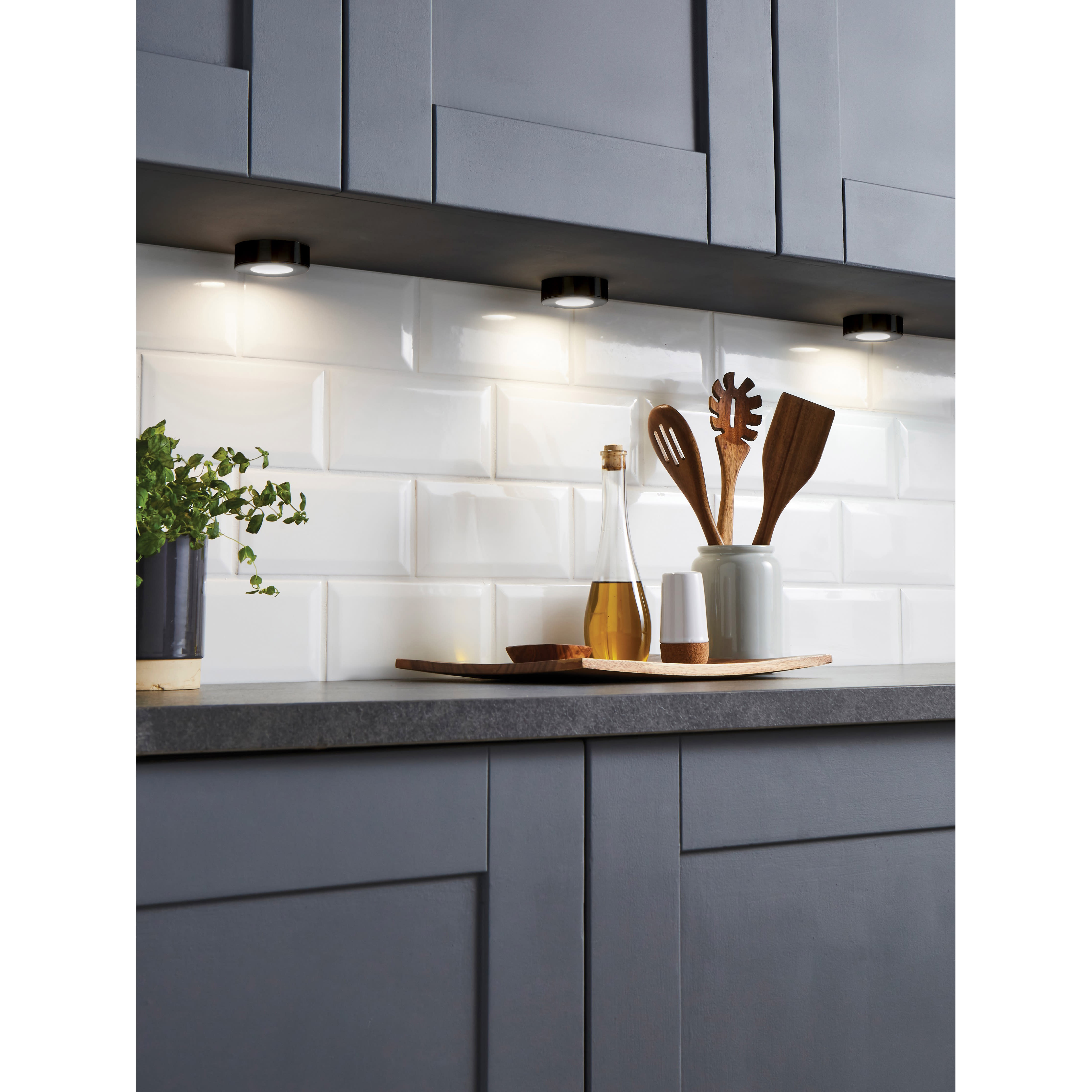 Forum Culina Laghetto 1.5W LED Round Cabinet Downlight - IP44 - 4000K - Matt Black - Pack of 3 - view 2