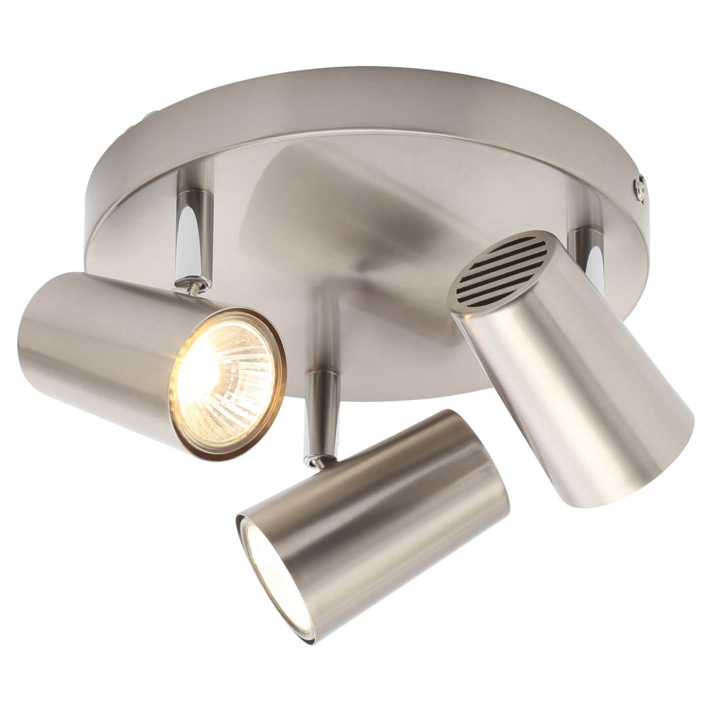 Forum Inlight Harvey 3 Light Circular Ceiling Spotlight - Satin Nickel - view 3