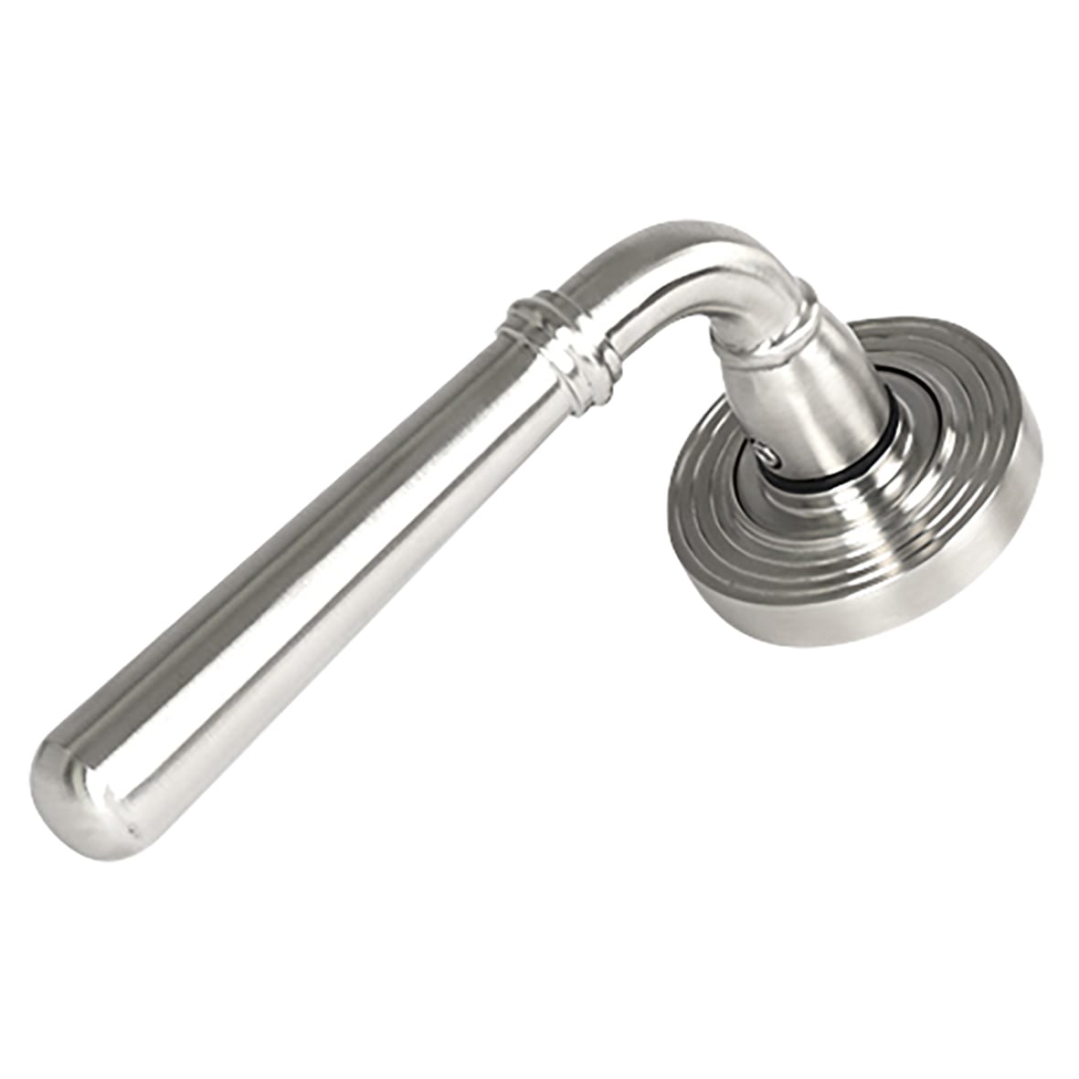 Satin Stainless Steel Door Handles on Round Beehive Rose - Newbury Range - view 2