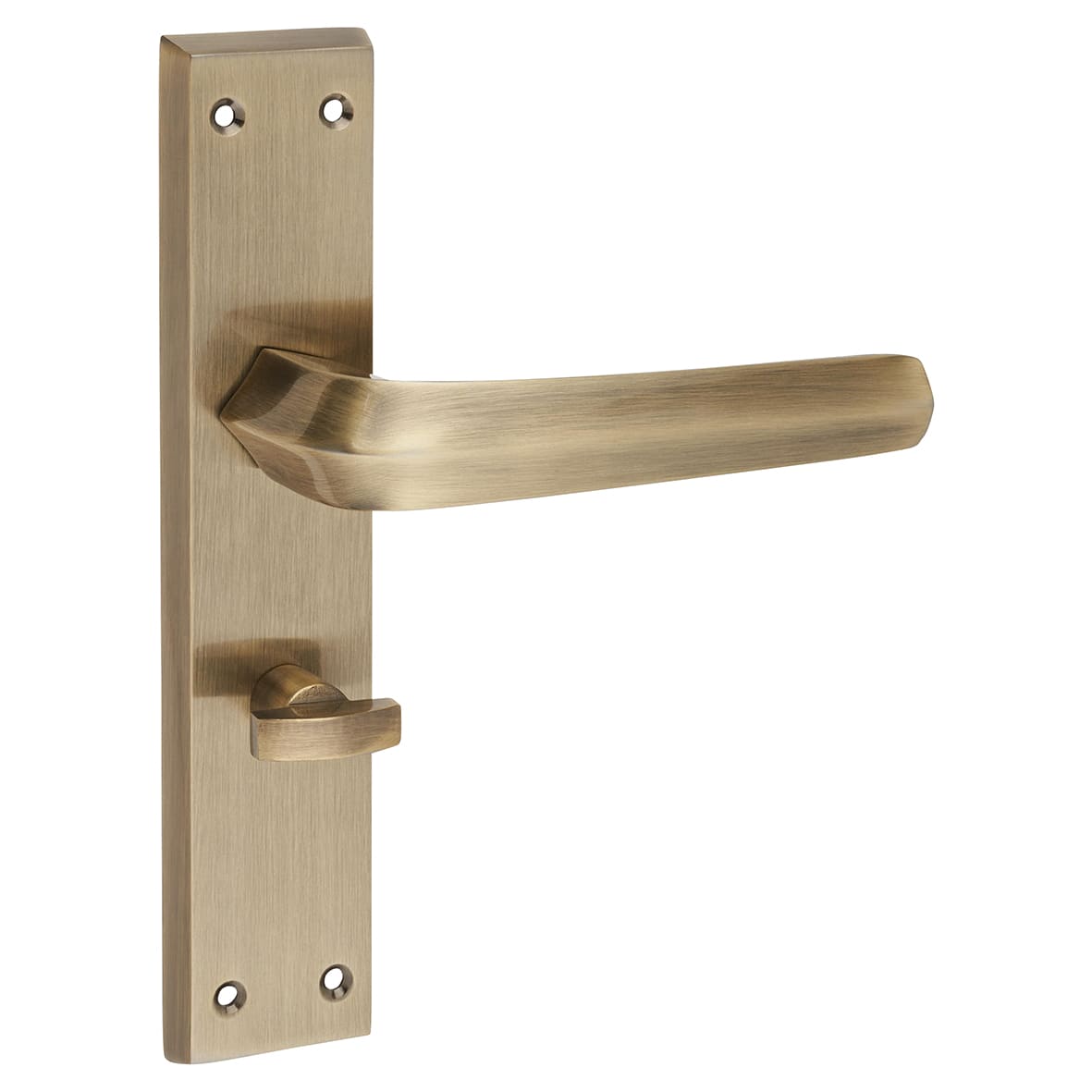 Antique Brass Bathroom Door Handles - Norley Range - 200 x 42mm - view 4