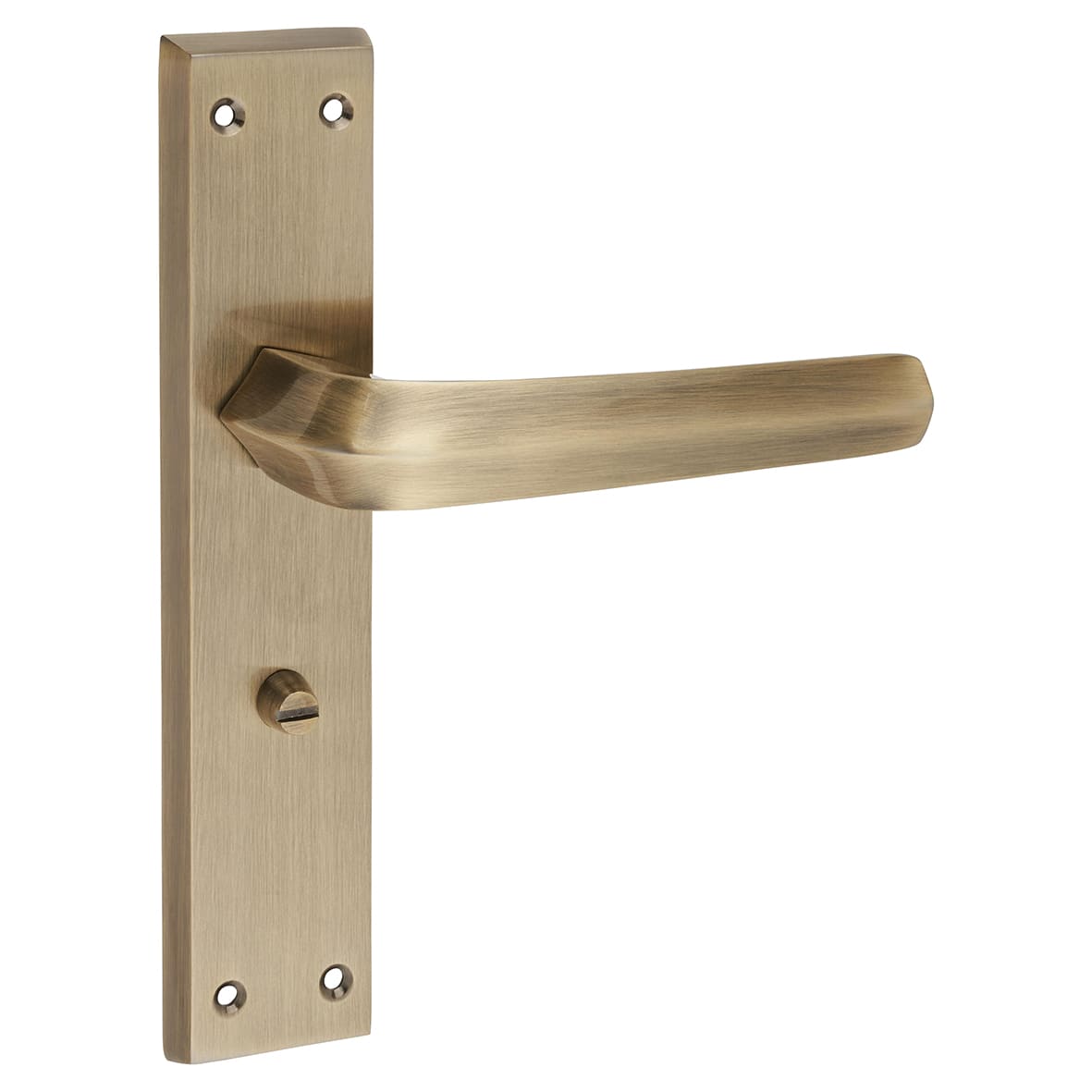 Antique Brass Bathroom Door Handles - Norley Range - 200 x 42mm - view 5
