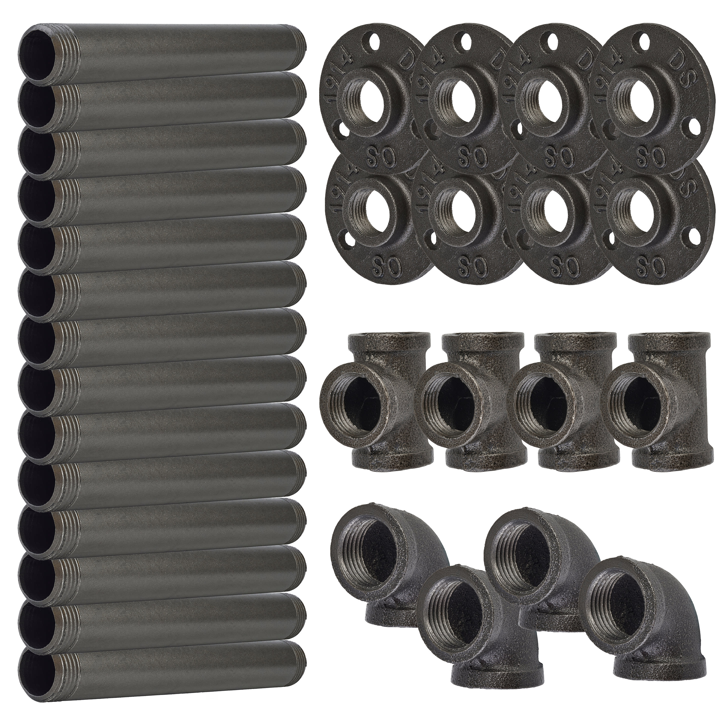 3/4" 3 Tier Pipe Shelf Kit - Grey - view 2