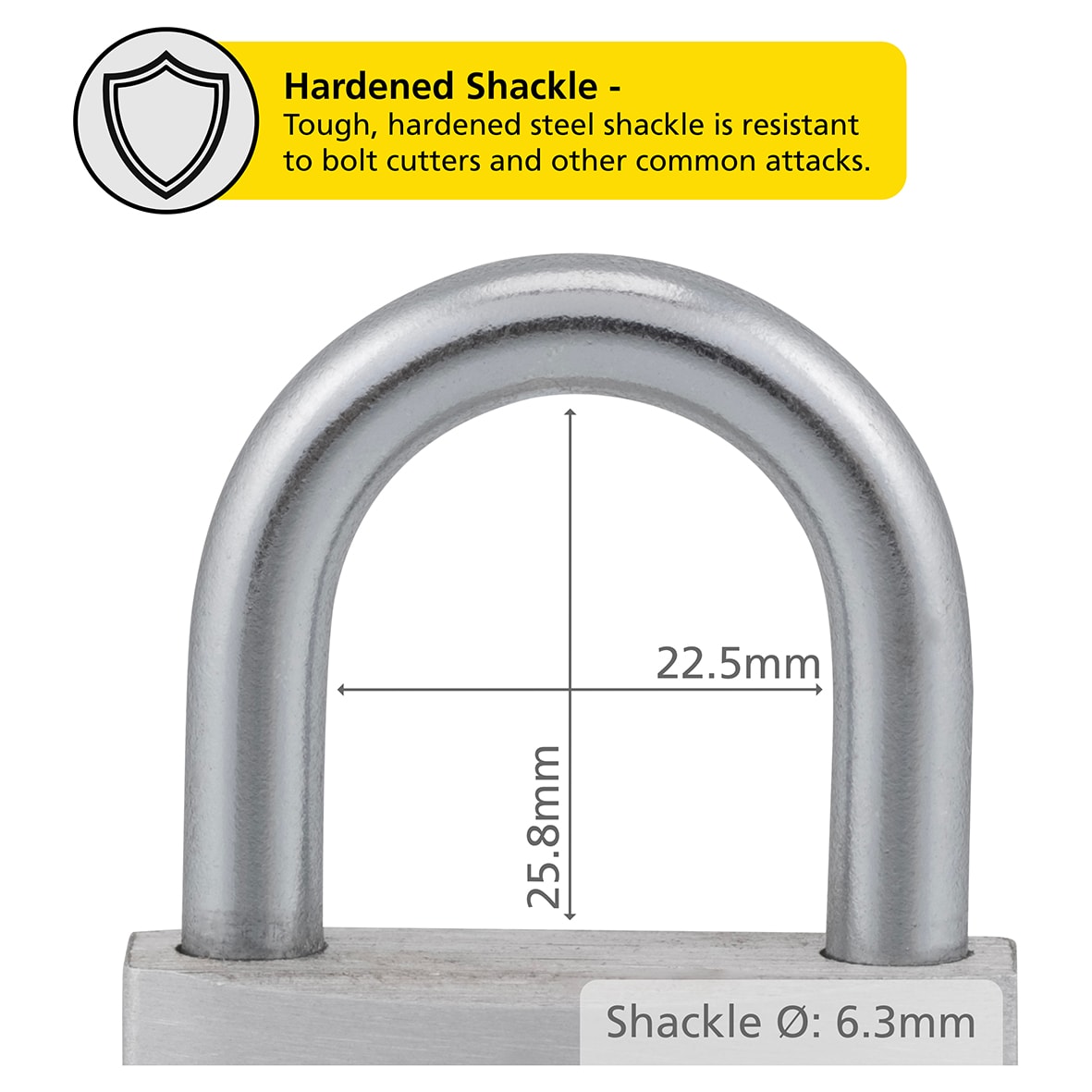 Aluminium Padlock - 40mm Body - 23.5 x 22mm Shackle - Keyed to Differ - view 5