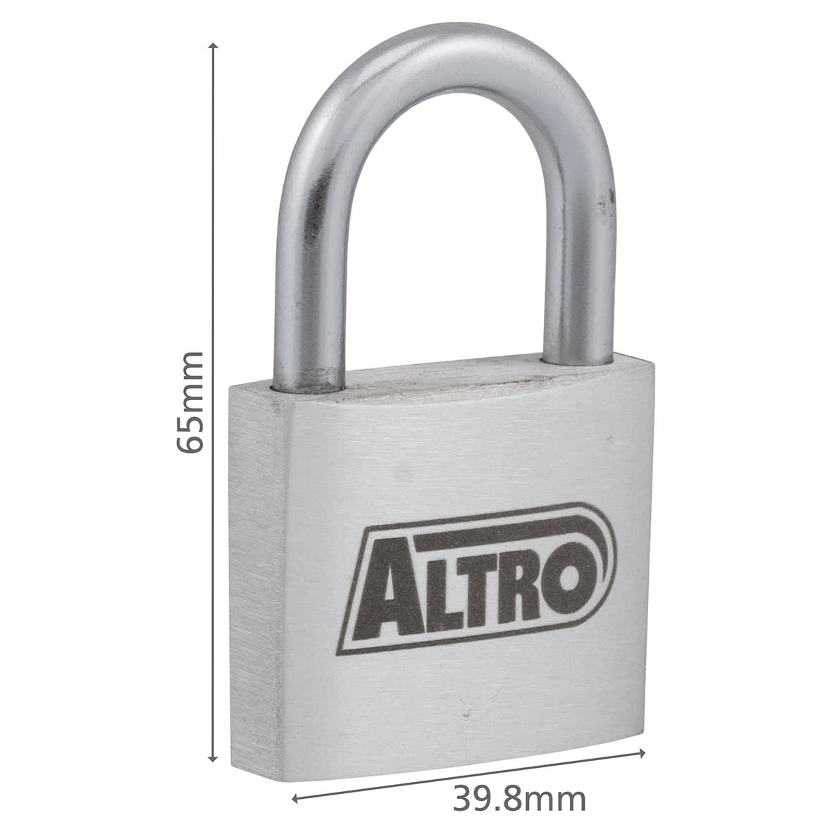 Aluminium Padlock - 40mm Body - 23.5 x 22mm Shackle - Keyed to Differ - view 6