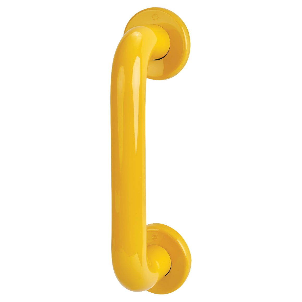 Golden Yellow Nylon D-Bar Door Pull Handle on Rose - Screw Fix - 300mm c/c - view 2