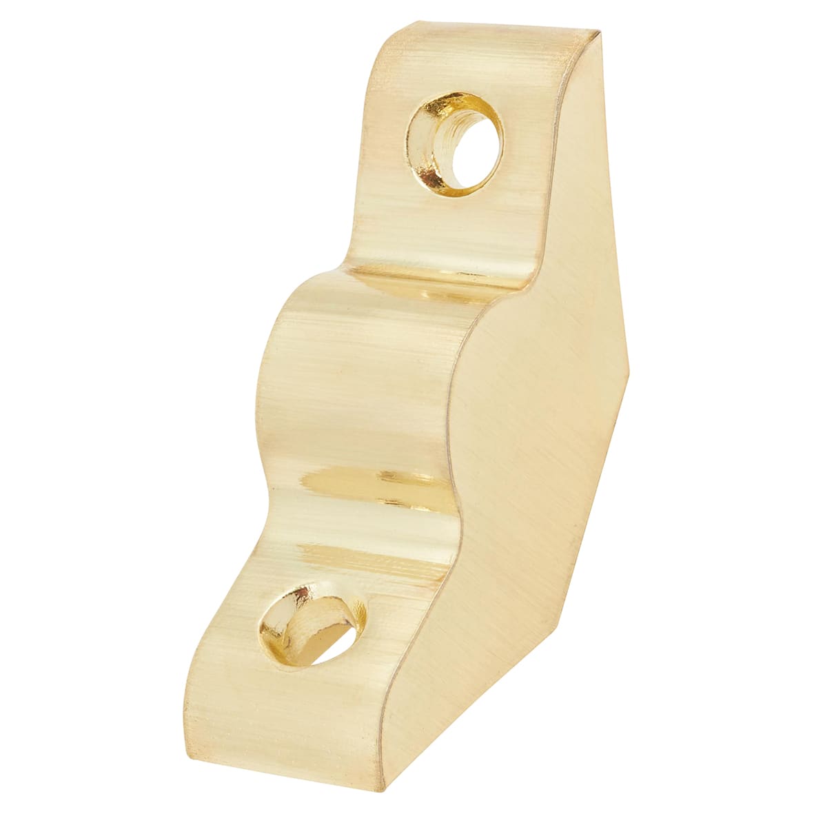Lines Stair Rod with Plain Finials - 900mm Length - Satin Brass - view 4