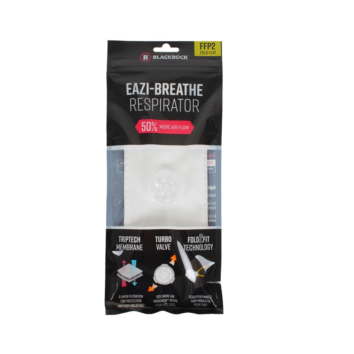 Eazi-Breathe Fold Flat Disposable Respirator Mask - - view 3