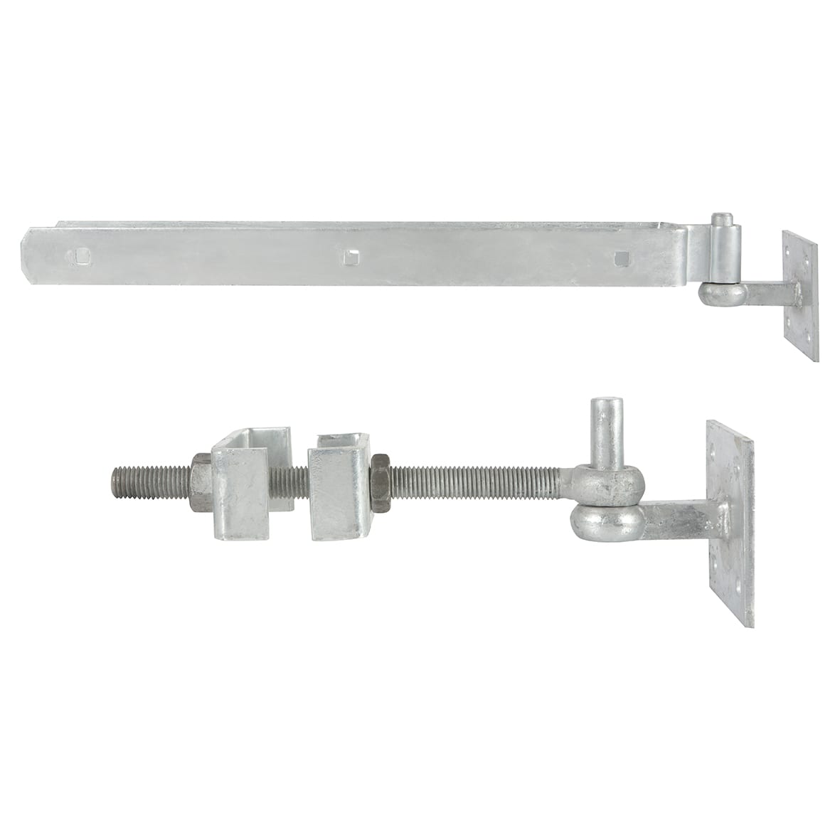Heavy Duty Adjustable Double Strap Gate Kit with Hooks - 600mm - Galvanised - view 2