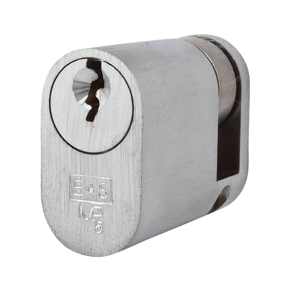 5 Pin 40mm Oval Single Cylinder - 30 + 10mm - Satin Chrome - Keyed Alike - view 2