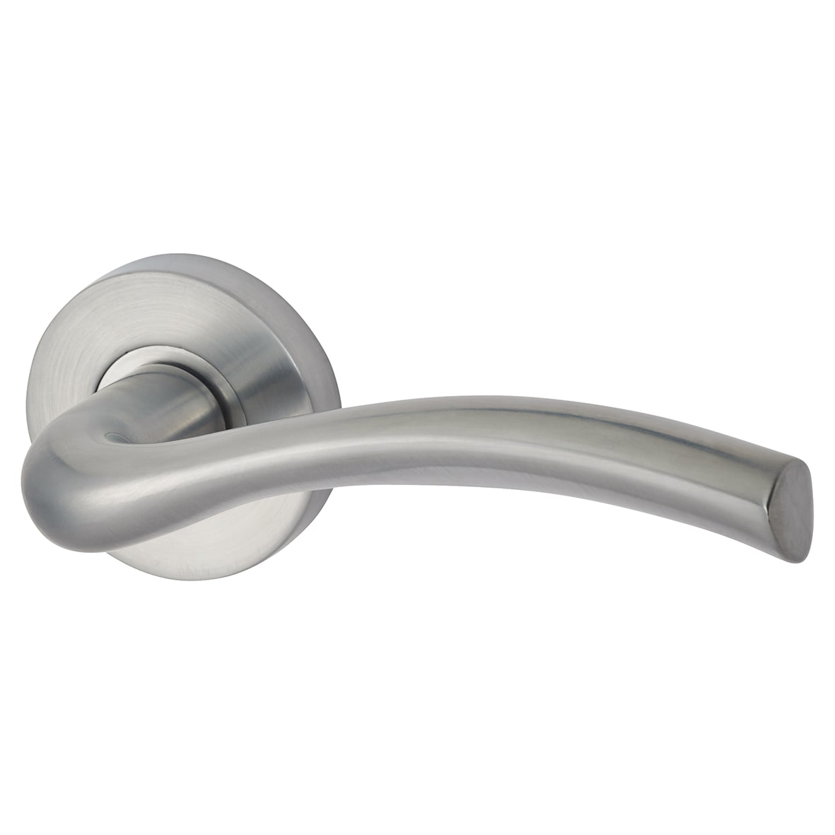 Satin Chrome Latch Door Handles on Rose Pack - Passage - Solar Range - view 2