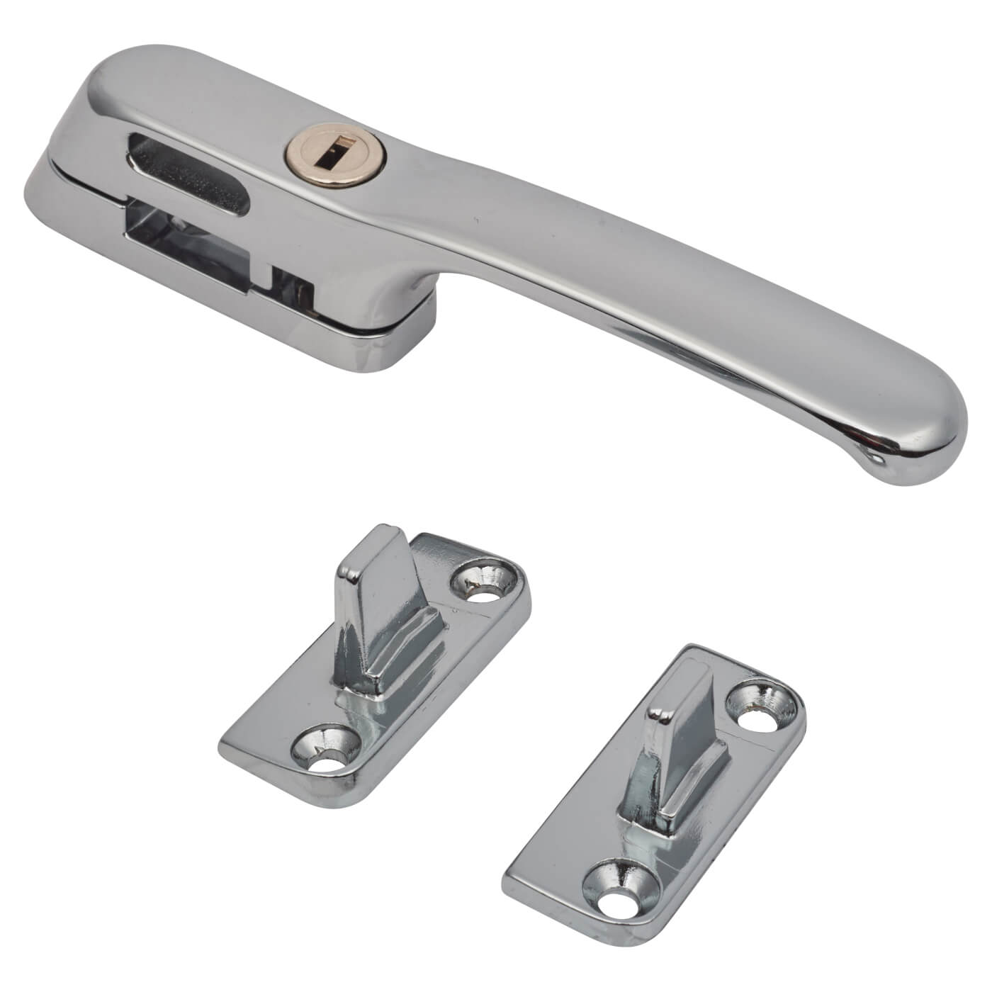 Craftsman Locking Casement Window Fastener - Reversible - Polished Chrome - view 2