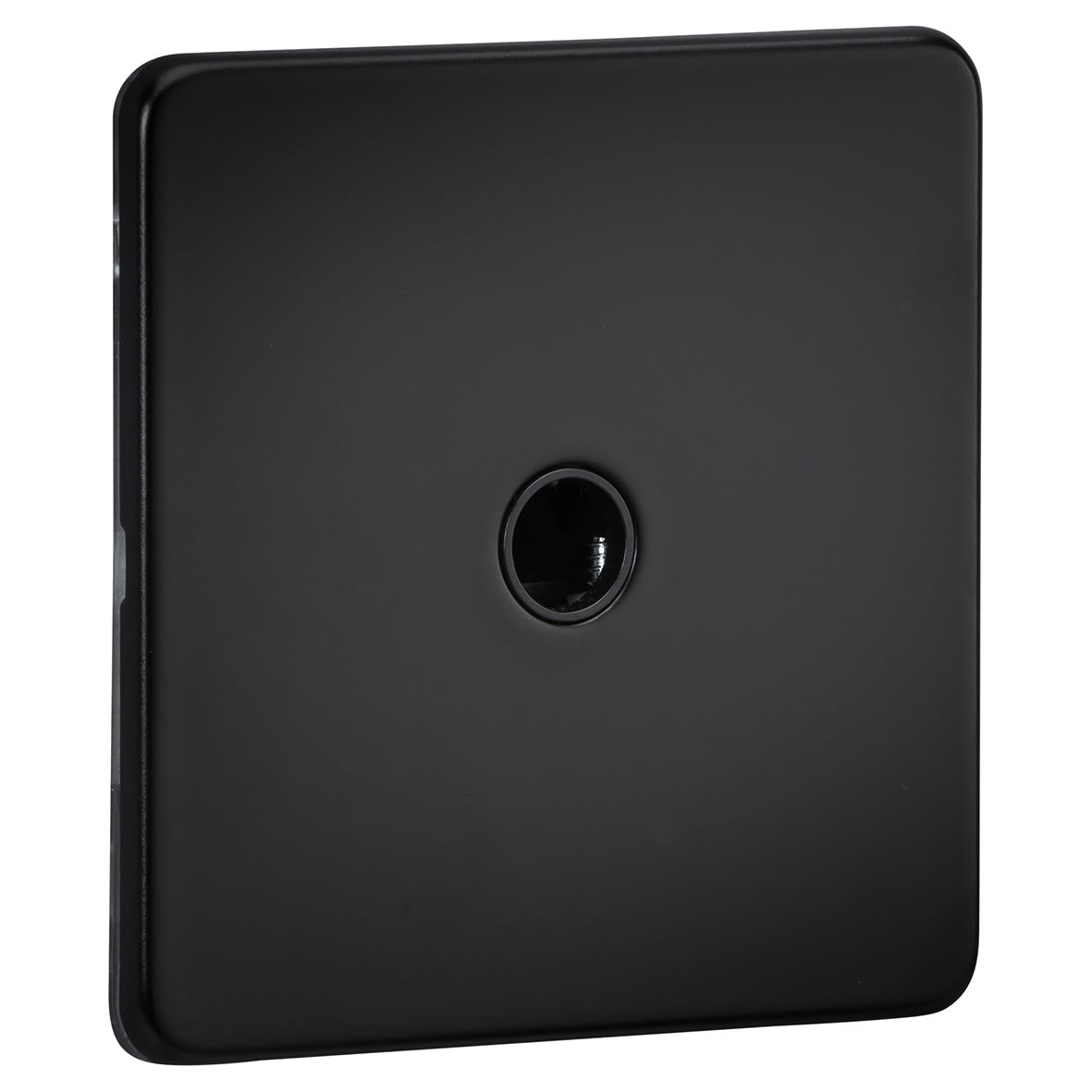 20A Screwless Flat Plate Flex Outlet Plate - Matt Black - view 2