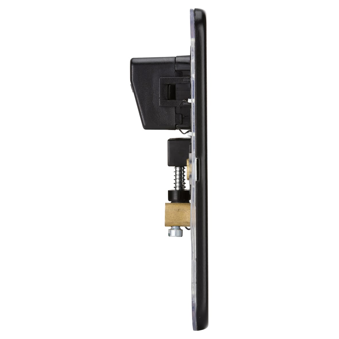 20A Screwless Flat Plate Flex Outlet Plate - Matt Black - view 3