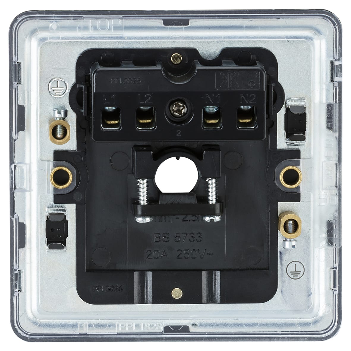 20A Screwless Flat Plate Flex Outlet Plate - Matt Black - view 4