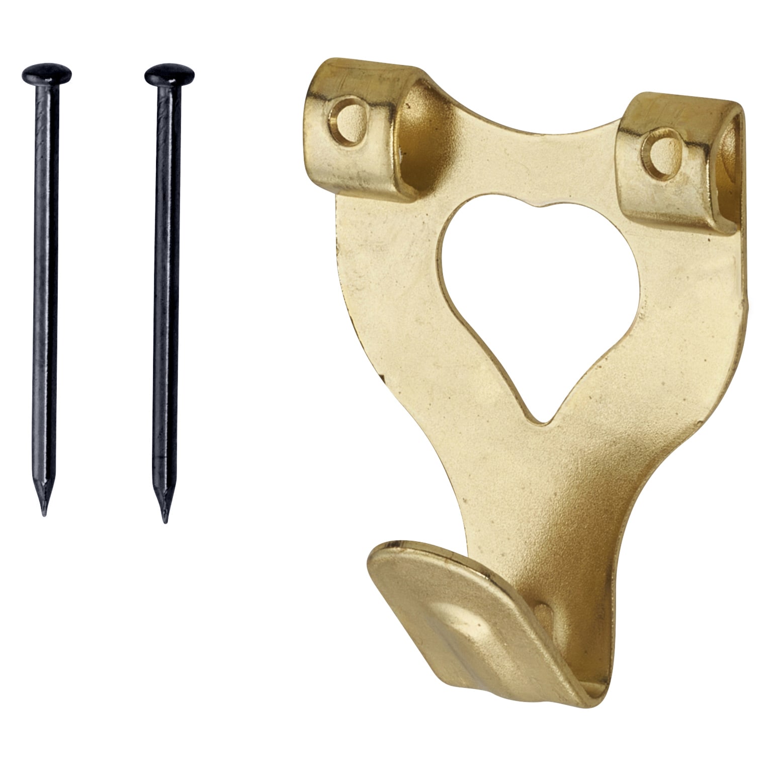 Light Duty Picture Hook - Double - 25 x 33mm - Electro Brass - Pack of 50 - view 2