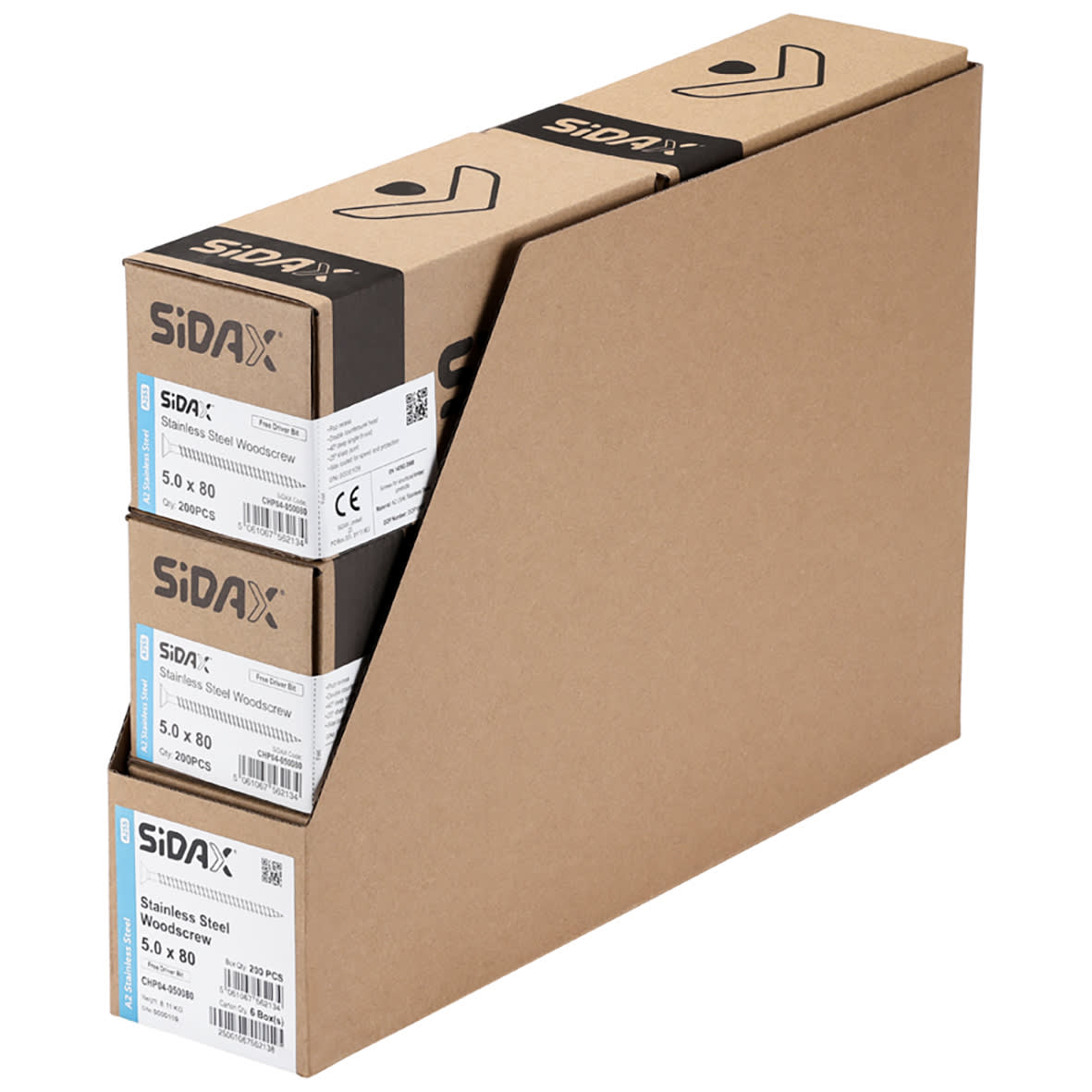 Pozi Countersunk Wood Screws - 5.0 x 80mm - A2 Stainless Steel - Pack of 200 - view 3