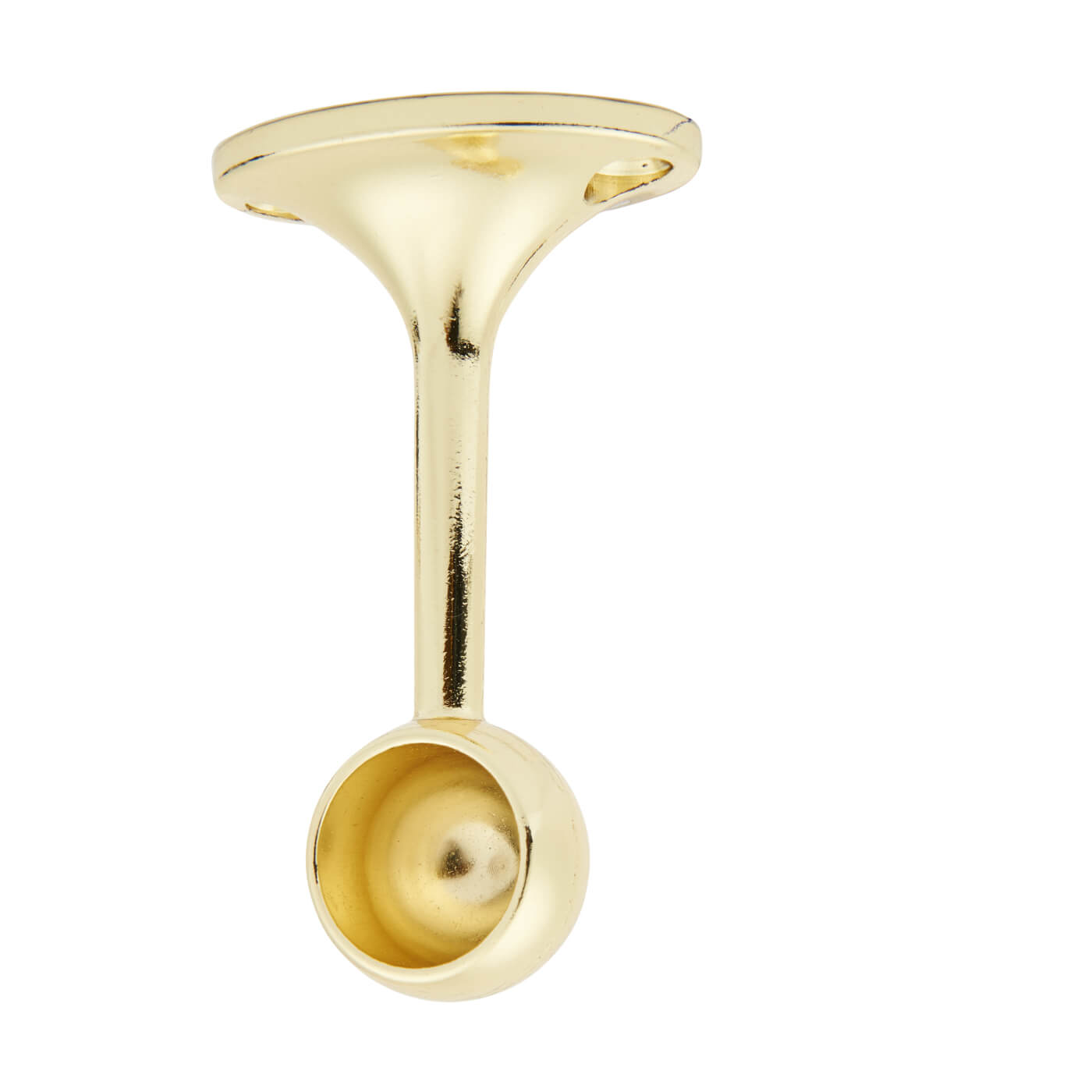 19mm Hanging Rail End Bracket - Polished Brass - Pack of 2 - view 2