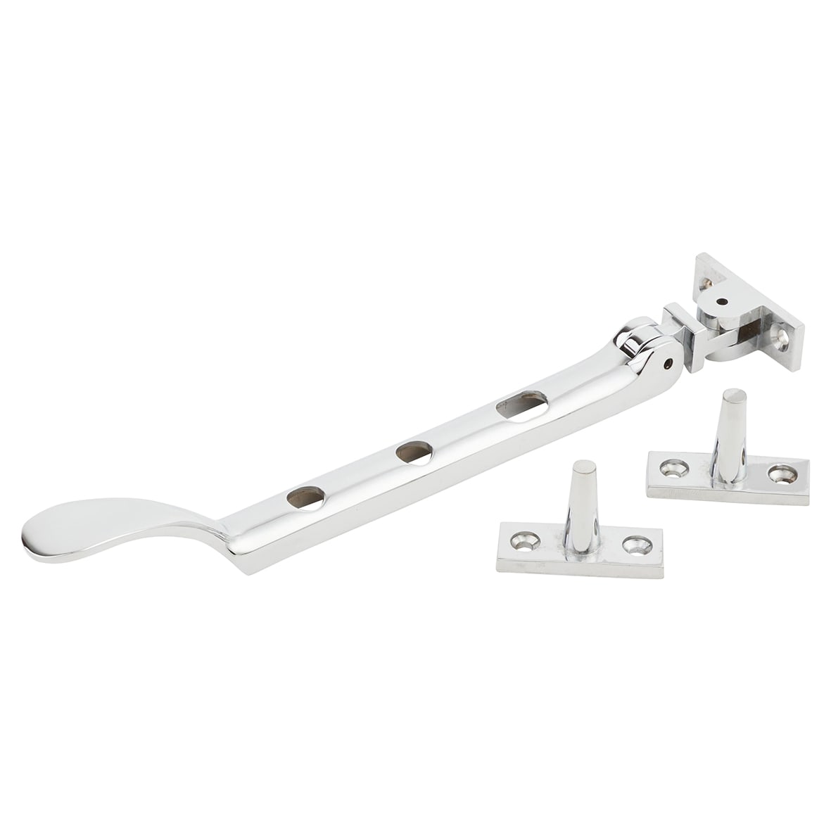 Victorian Casement Window Stay - 8"/200mm Length - Polished Chrome - view 2