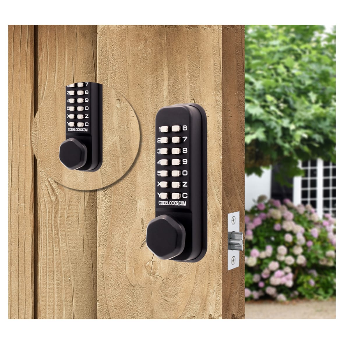 External Marine Grade Push Button Code Back to Back Lock and Latch - Black - view 5