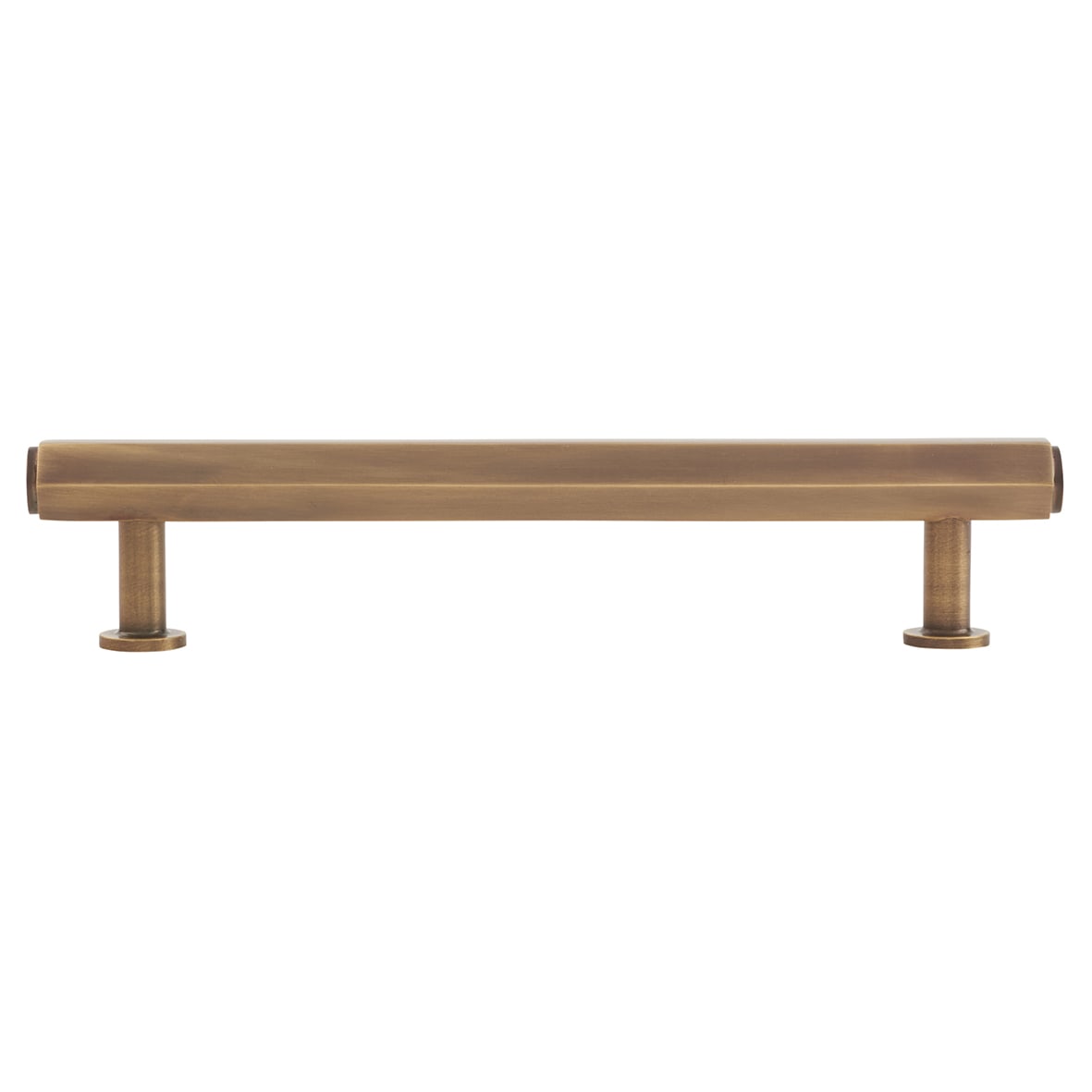 Vesper Hex 14mm T-Bar Cabinet Pull Handle - 128mm Centres - Antique Brass - view 2
