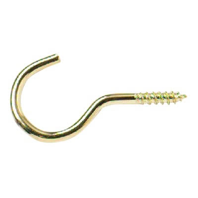 Unshouldered Cup Hook - 38mm Hook - Electro Brass - Pack of 10 - view 2