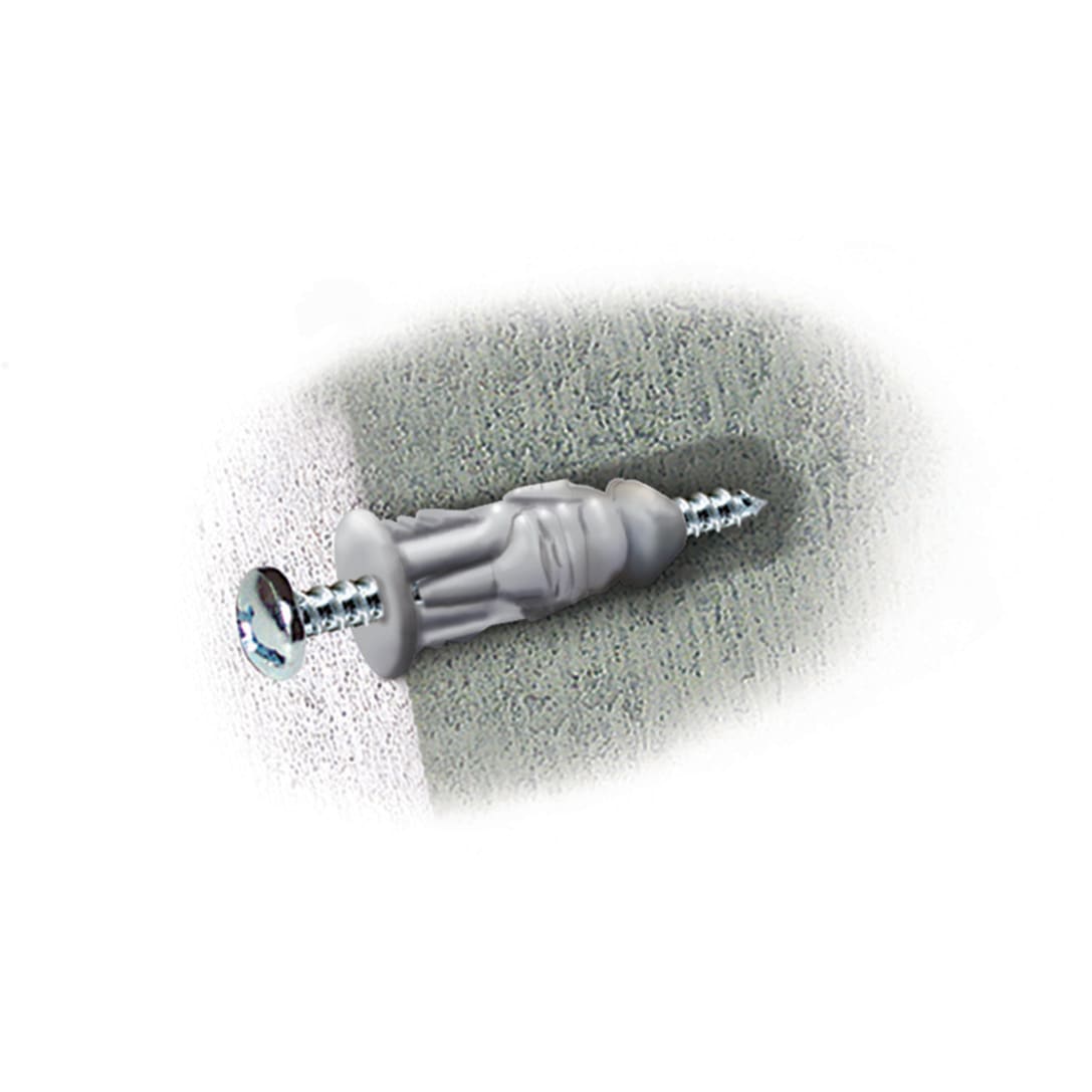 Triple Grip Universal Plasterboard & Masonry Wall Plug Fixing - 10 x 47mm - Grey - Pack of 40 - view 4