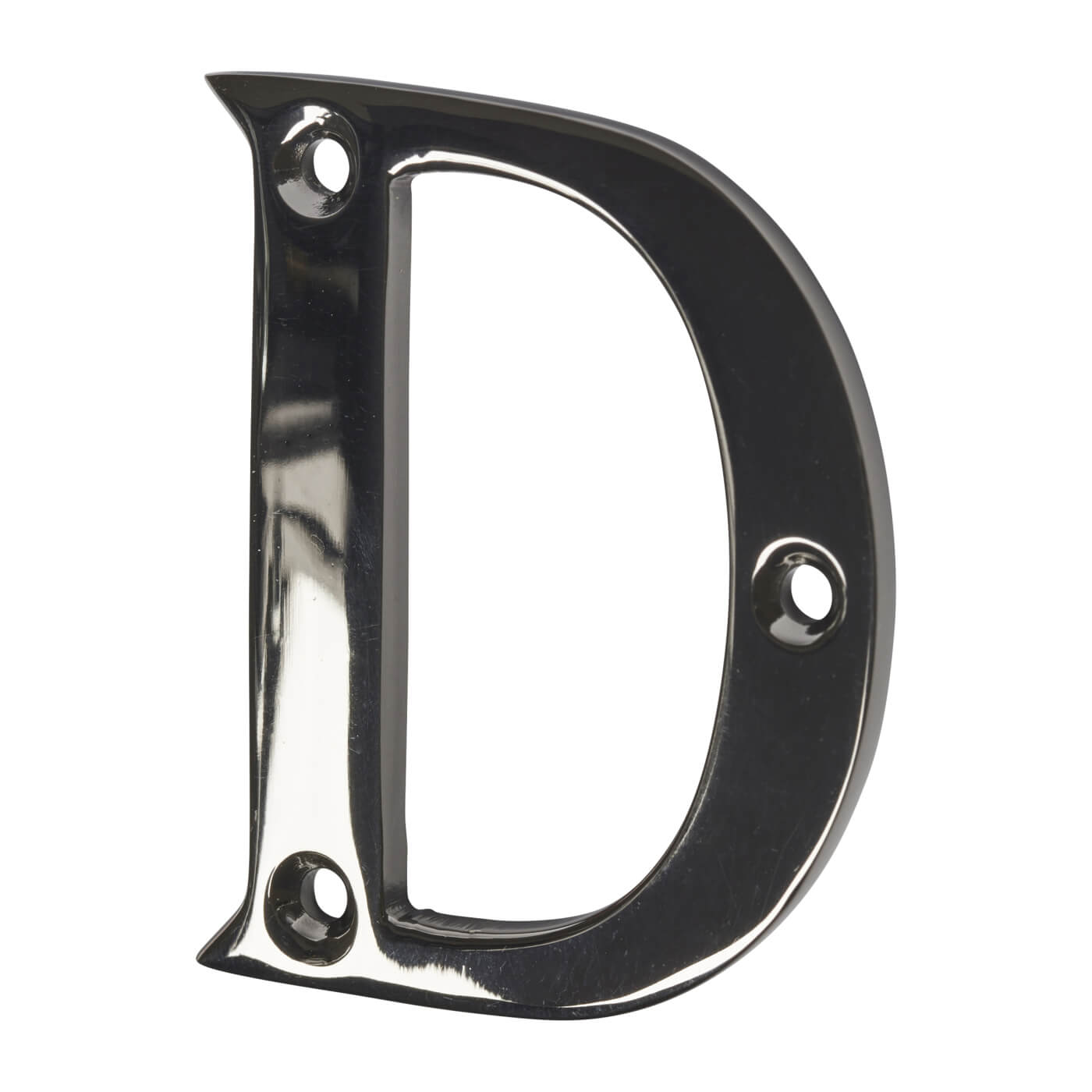 63mm Screw Fix Door Letter - D - Black Nickel - view 2