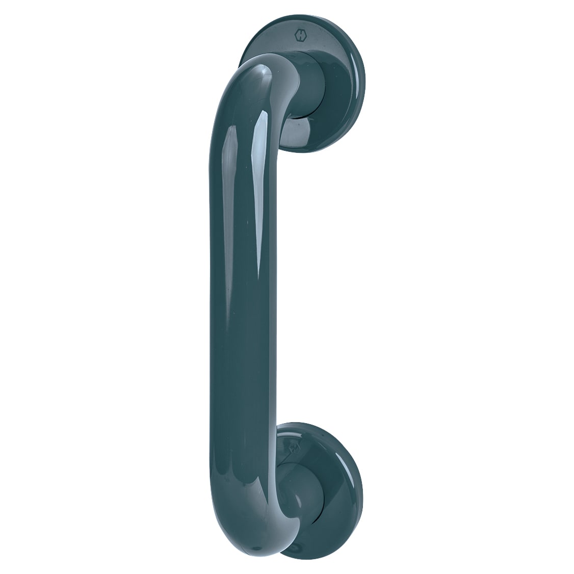 Anthracite Grey Nylon D-Bar Door Pull Handle on Rose - Screw Fix - 220mm c/c - view 2