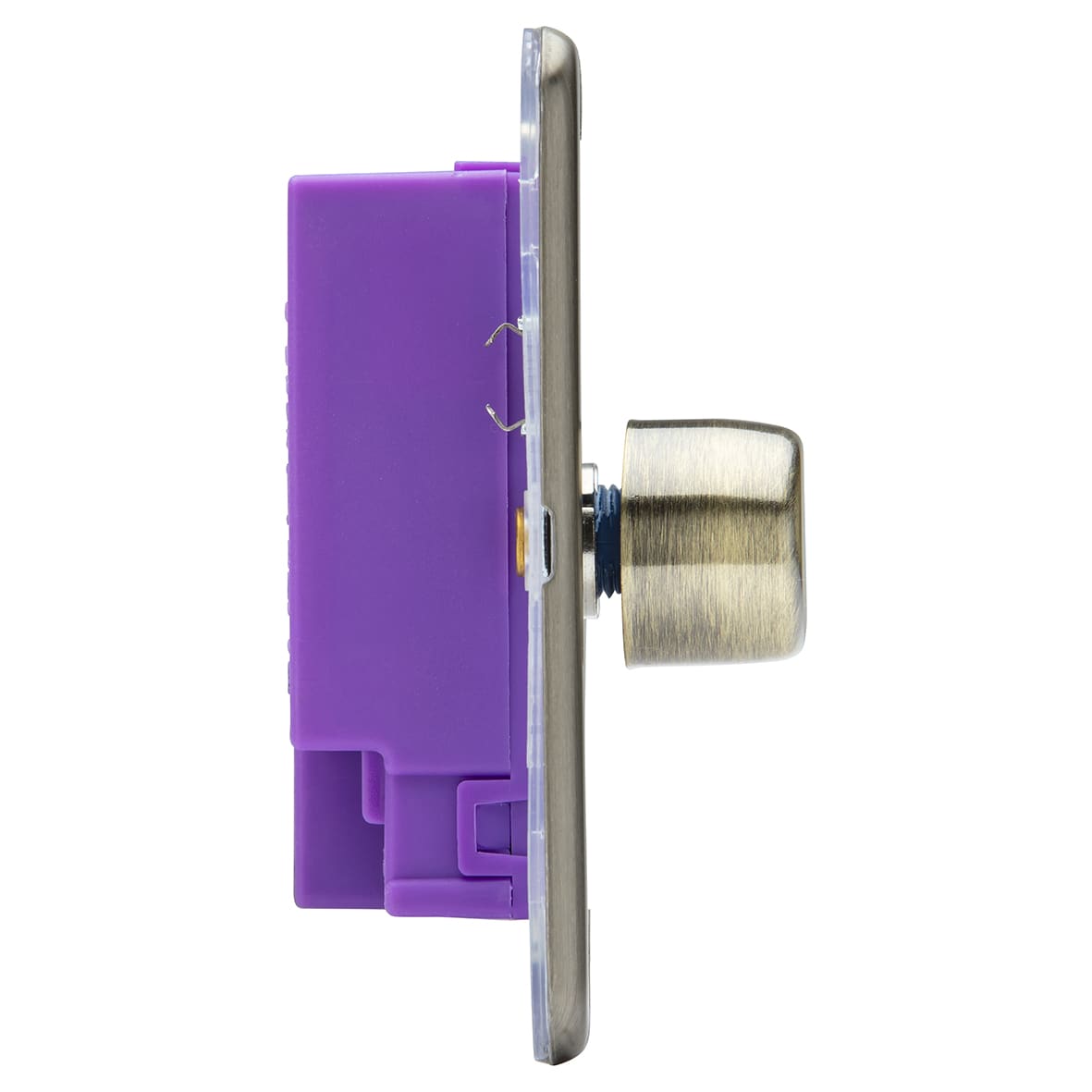 5-150W 2 Gang 2 Way Push On/Off Rotary Flat Intelligent LED Dimmer Switch- Ant Brass - view 2