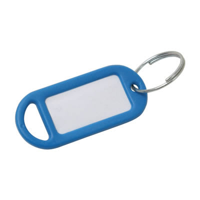 Key Ring Tag - 48 x 21mm - Blue - Pack of 10 - view 2