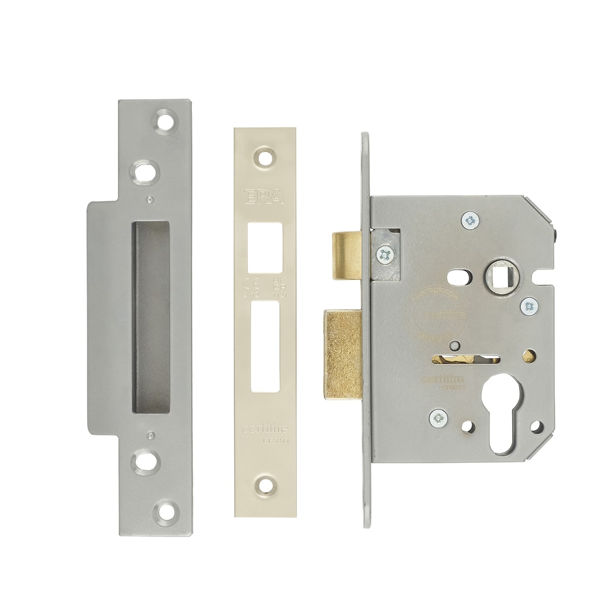 Viscount Bolt Through Euro Profile Sashlock - 76mm Case - 56mm Backset - Satin Chrome - view 2
