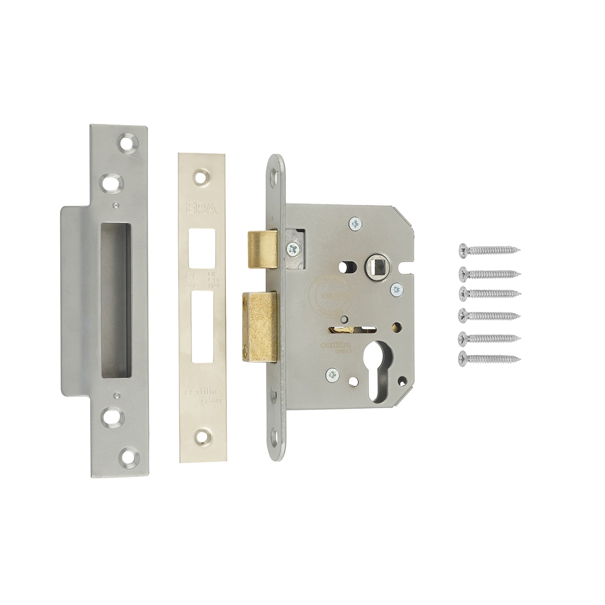 Viscount Bolt Through Euro Profile Sashlock - 76mm Case - 56mm Backset - Satin Chrome - view 3