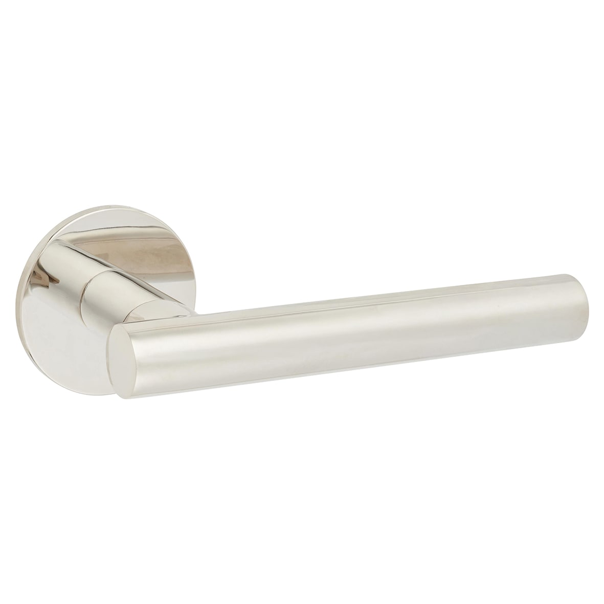 Polished Stainless Steel Door Handles on Round Slim Rose - Schema Vinklad Range - view 3