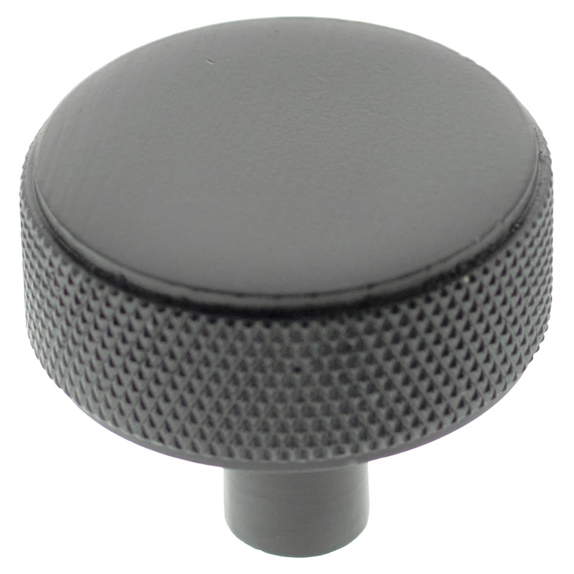 Millhouse Brass Hargreaves Knurled Round Cabinet Knob - 35mm Diameter - Matt Black - view 3