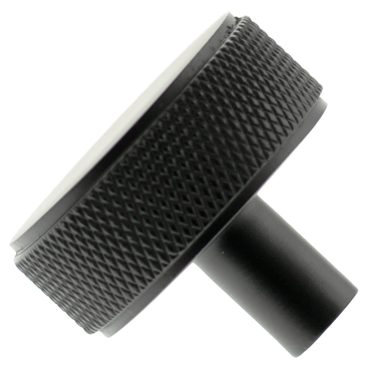Millhouse Brass Hargreaves Knurled Round Cabinet Knob - 35mm Diameter - Matt Black - view 5