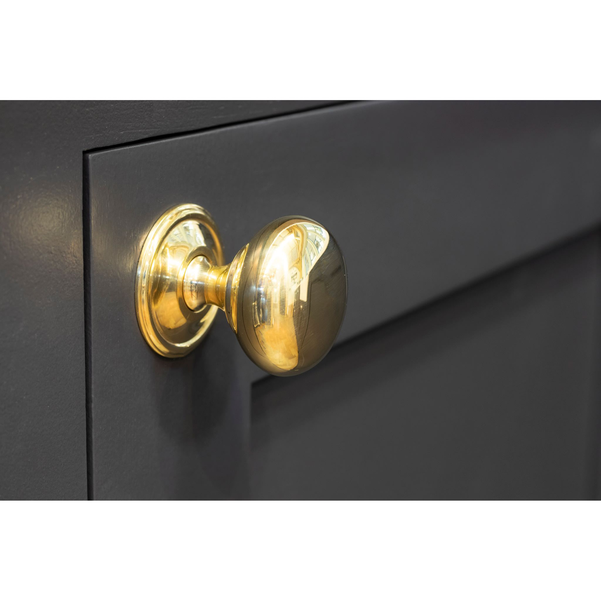 Mushroom Round Cabinet Knob - 38mm Diameter - Polished Brass - view 2
