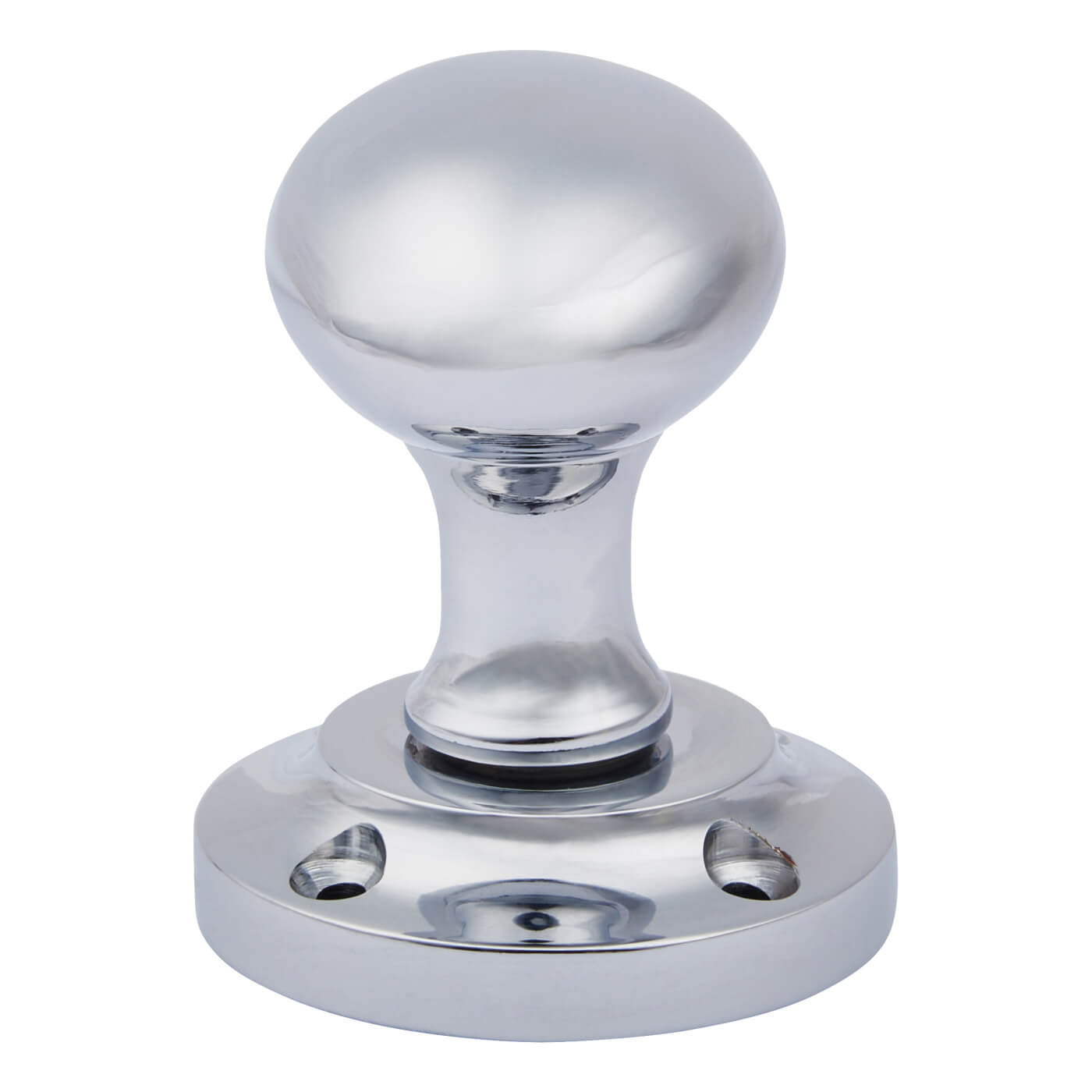 Polished Chrome Oval Mortice Door Knob - 57mm Rose Diameter - view 4