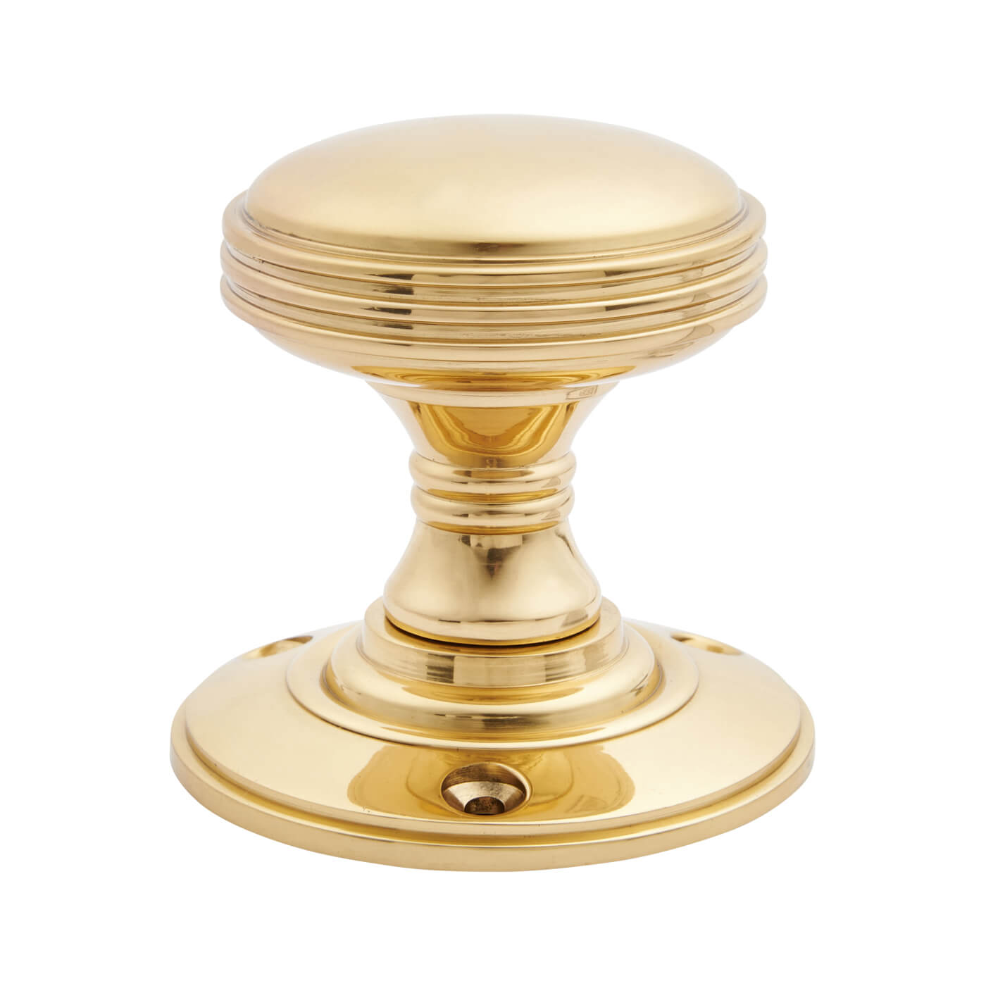 Polished Brass Rimmed Mortice Door Knob - 69mm Rose Diameter - Oxford Range - view 3