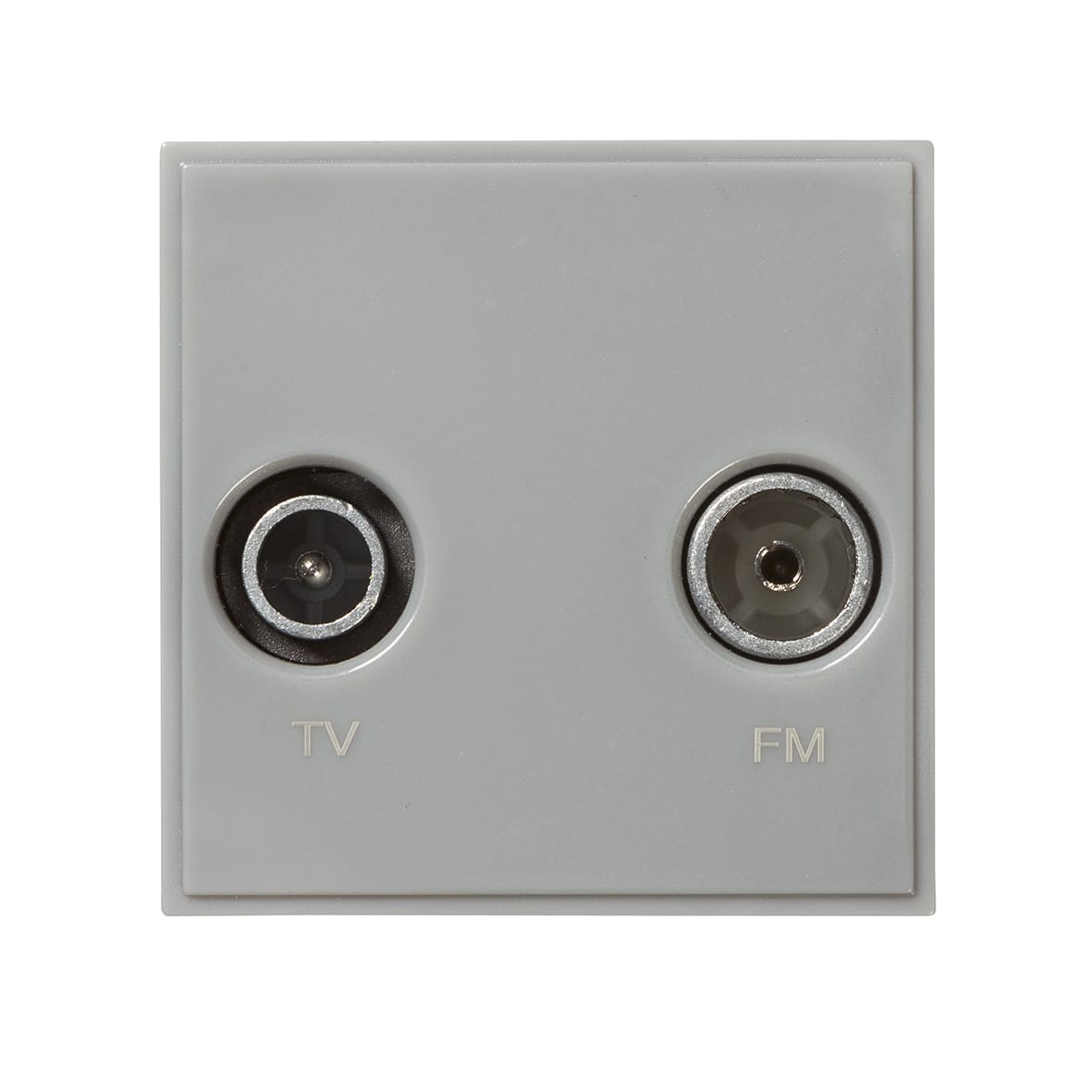 1 Gang TV + FM/DAB Outlet Diplexer Euro Module - Grey - view 2