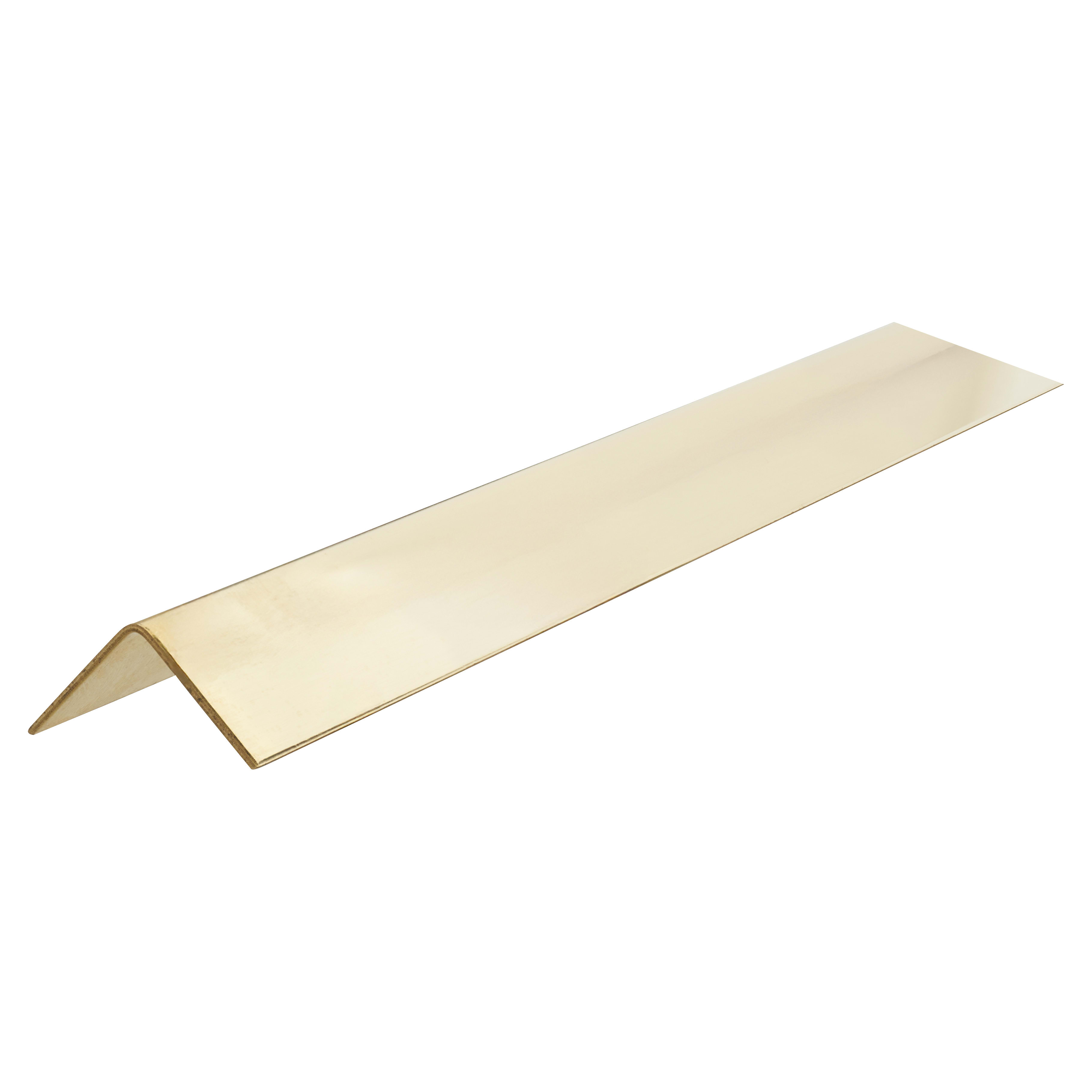 2000mm Solid Brass Angle - Equal Sided - 19 x 19 x 0.91mm - Polished - view 4