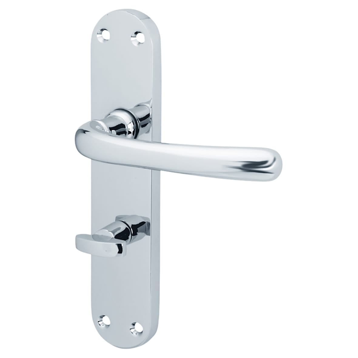 Polished Chrome Bathroom Lock Door Handles Pack - Sassari Range - view 2