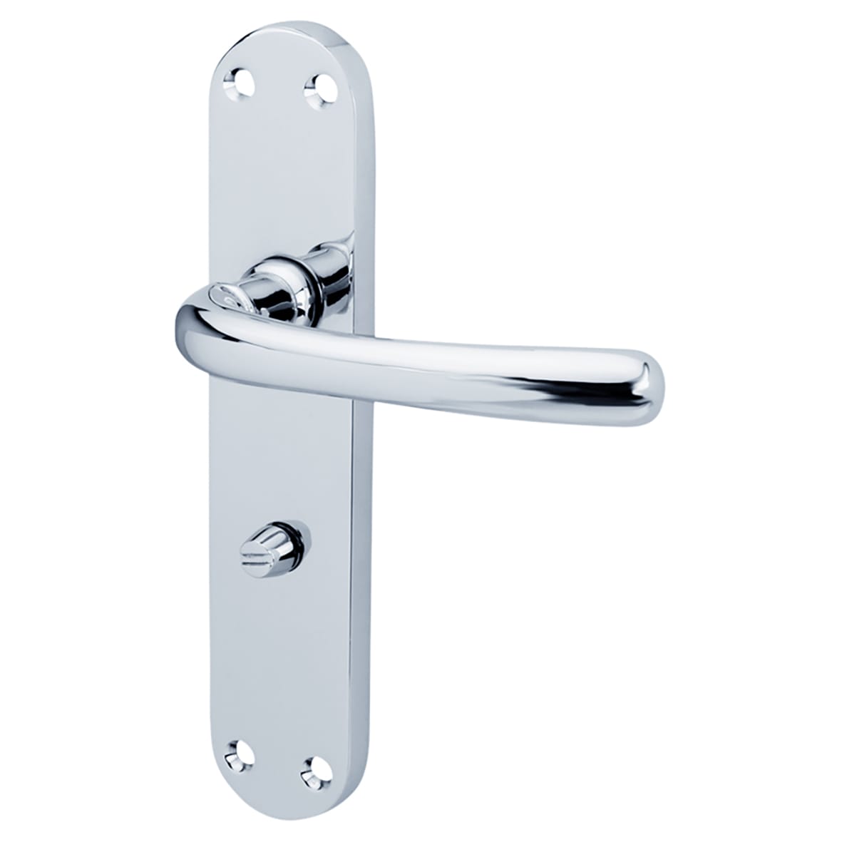 Polished Chrome Bathroom Lock Door Handles Pack - Sassari Range - view 3