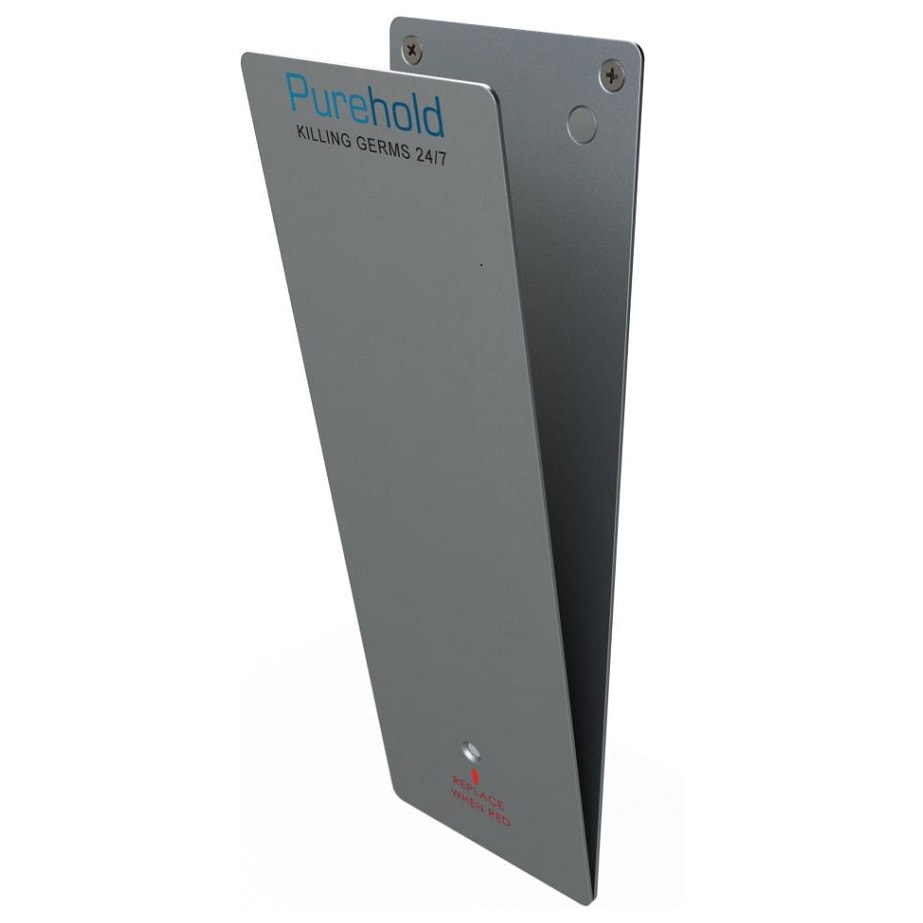 Purehold Antibacterial Replacement Front Panel for Standard Finger Plate - 400 x 95 x 15mm - Silver - view 2