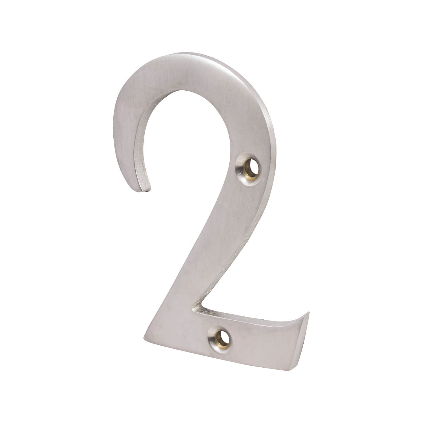 76mm Screw Fix Door Numeral - 2 - Satin Chrome - view 2
