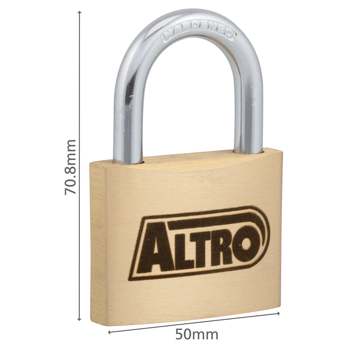 Solid Brass Padlock - 50mm Body - 26 x 25.5mm Shackle - Keyed to Differ - view 6