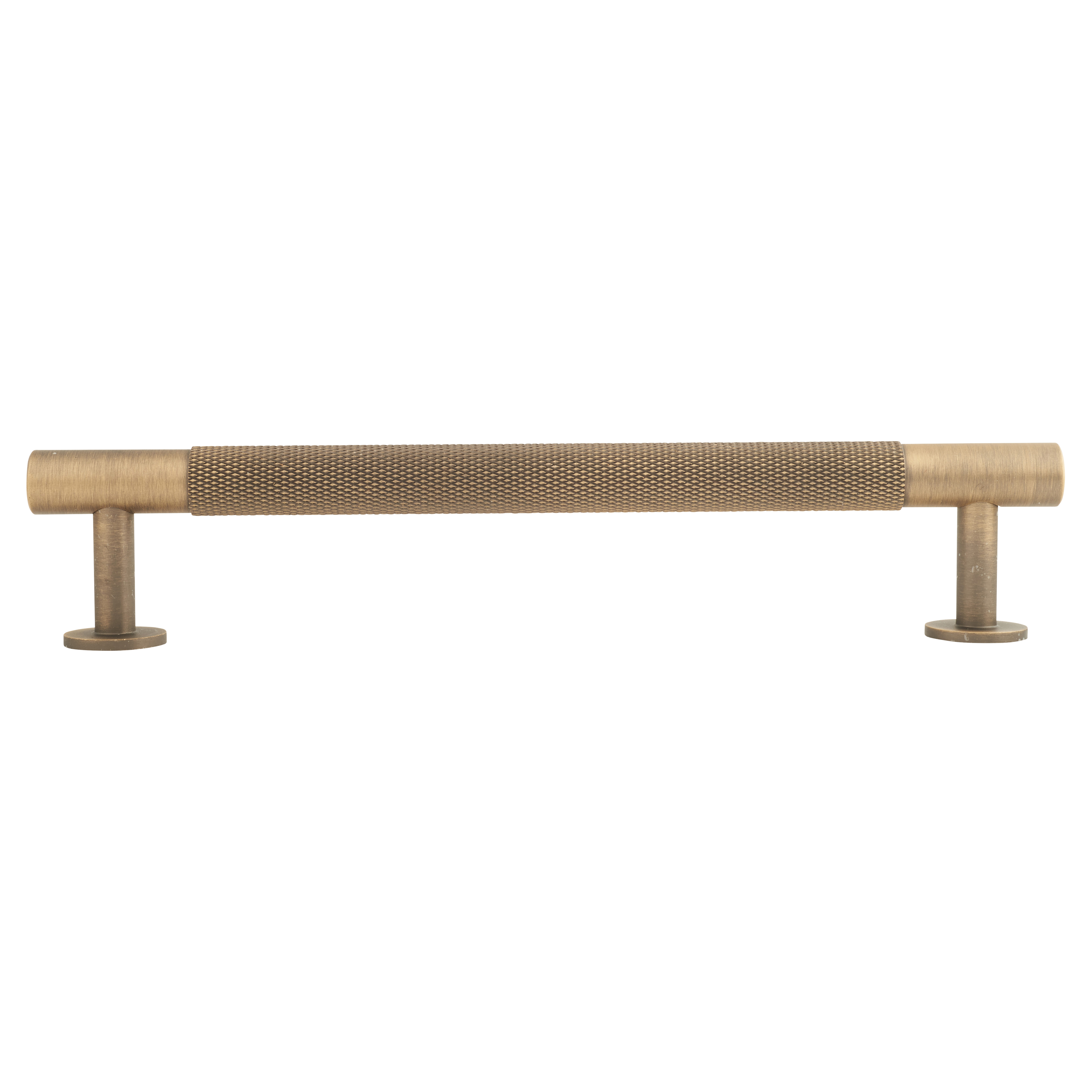 13mm Knurled T-Bar Cabinet Pull Handle - 160mm Centres - Antique Brass - view 2