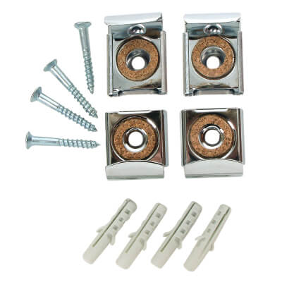 Mirror Bracket - 31 x 25mm - Polished Nickel - Pack of 4 - view 2