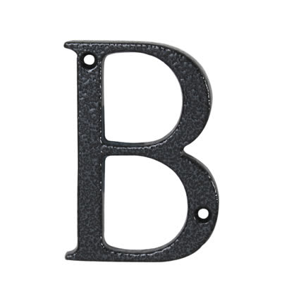 76mm Screw Fix Door Letter - B - Antique Black Iron - view 2