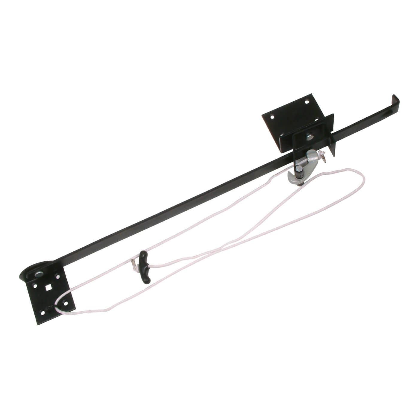 Cord Operated Door Holder - Garage Narrow Lintel - 610mm Length - Black Japanned - view 2